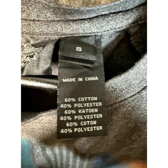 Harley Davidson Womens Small Black Label Gray Shimmer Tank Top - Picture 7 of 7